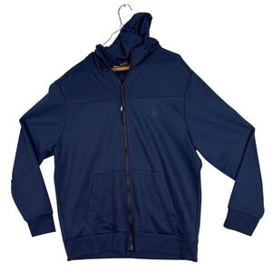Spyder Active Mens ProWeb Full Zip Hoodie Navy Blue Large SPM886U